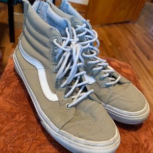 Size 7.5 grey high top vans!